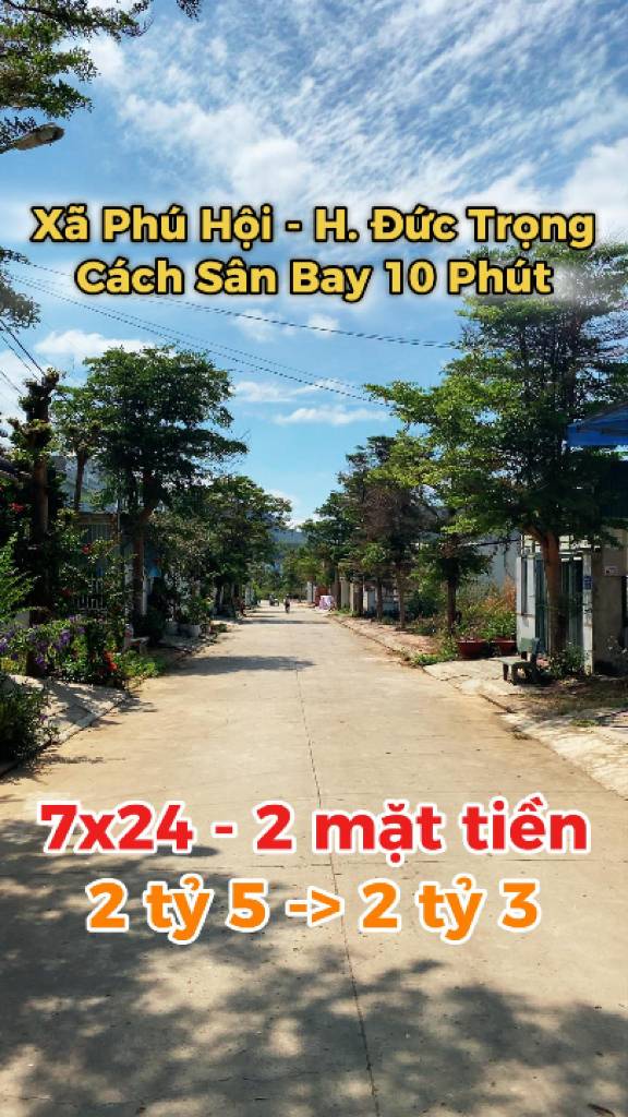 Cần bán lô đất 2 mặt tiền thuộc xã Phú Hội, cách đường Thống nhất chỉ hơn 100m
